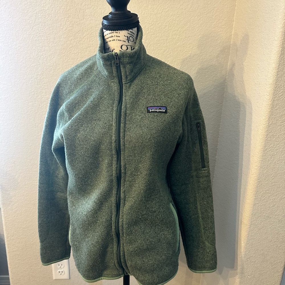 Patagonia Olive Full-Zip Fleece Jacket Size Medium